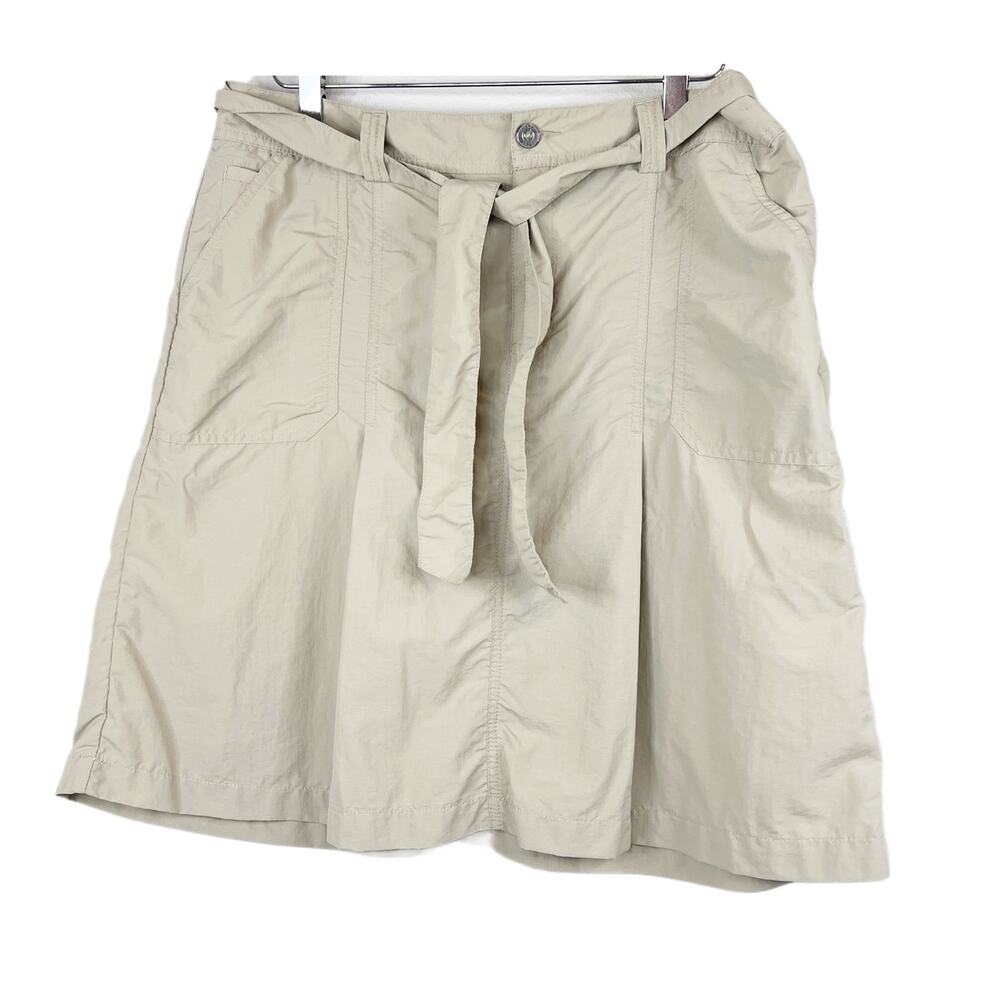 Eddie Bauer Women's Active Fit Sport Cargo Skirt Beige Sz L Outdoor Lightweight
